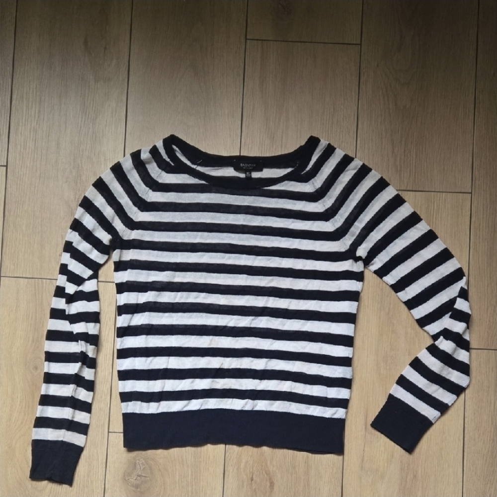 Aritzia Babaton Striped Mesh Sweater Sz XXS